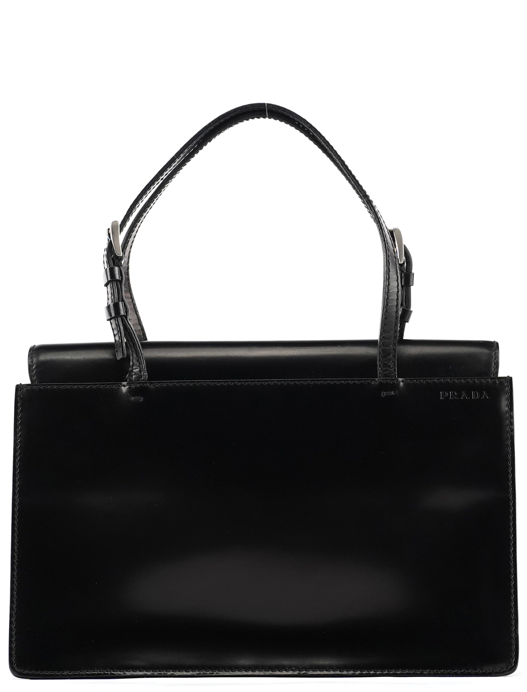 Prada Black Spazzolato Mini Tote Bag