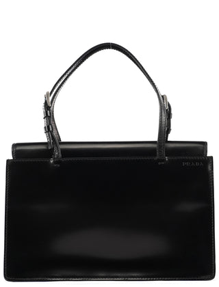 Prada Black Spazzolato Mini Tote Bag