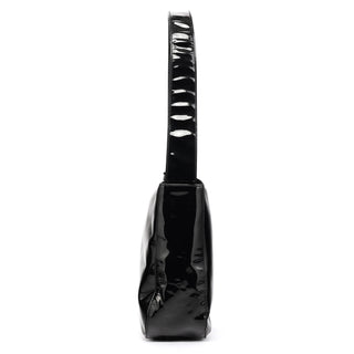 Prada Black Spazzolato Patent Leather Shoulder Bag