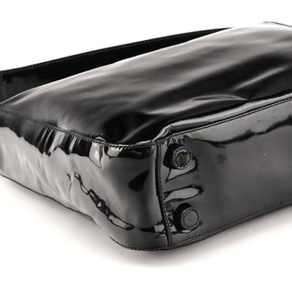 Prada Black Spazzolato Patent Leather Shoulder Bag