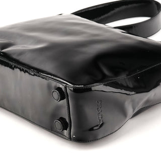 Prada Black Spazzolato Patent Leather Shoulder Bag