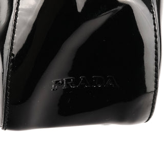 Prada Black Spazzolato Patent Leather Shoulder Bag
