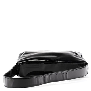 Prada Black Spazzolato Patent Leather Shoulder Bag