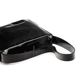 Prada Black Spazzolato Patent Leather Shoulder Bag