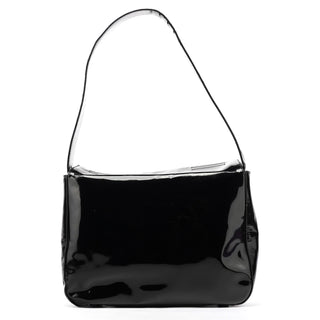 Prada Black Spazzolato Patent Leather Shoulder Bag