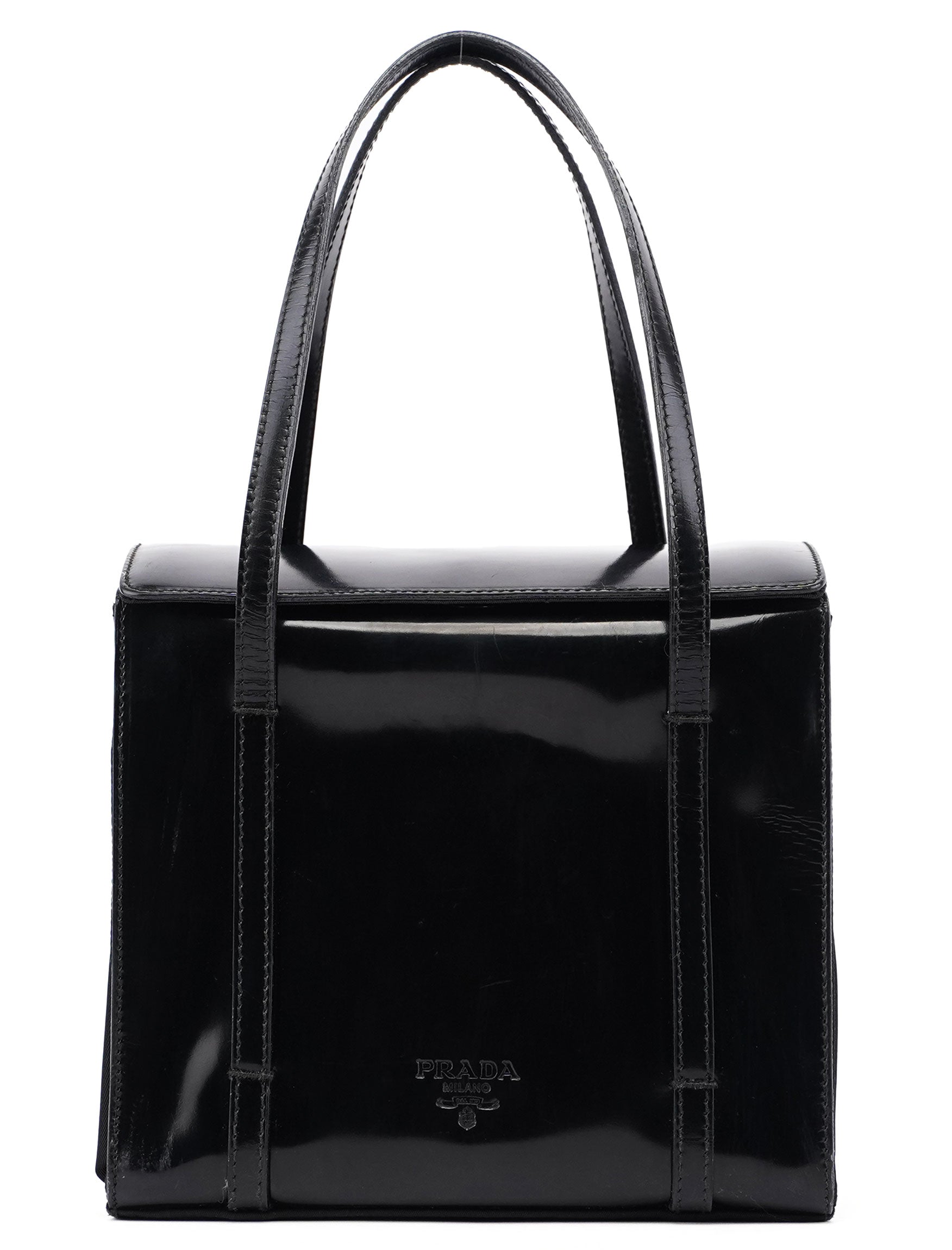 Prada Black Spazzolato Tessuto Tote