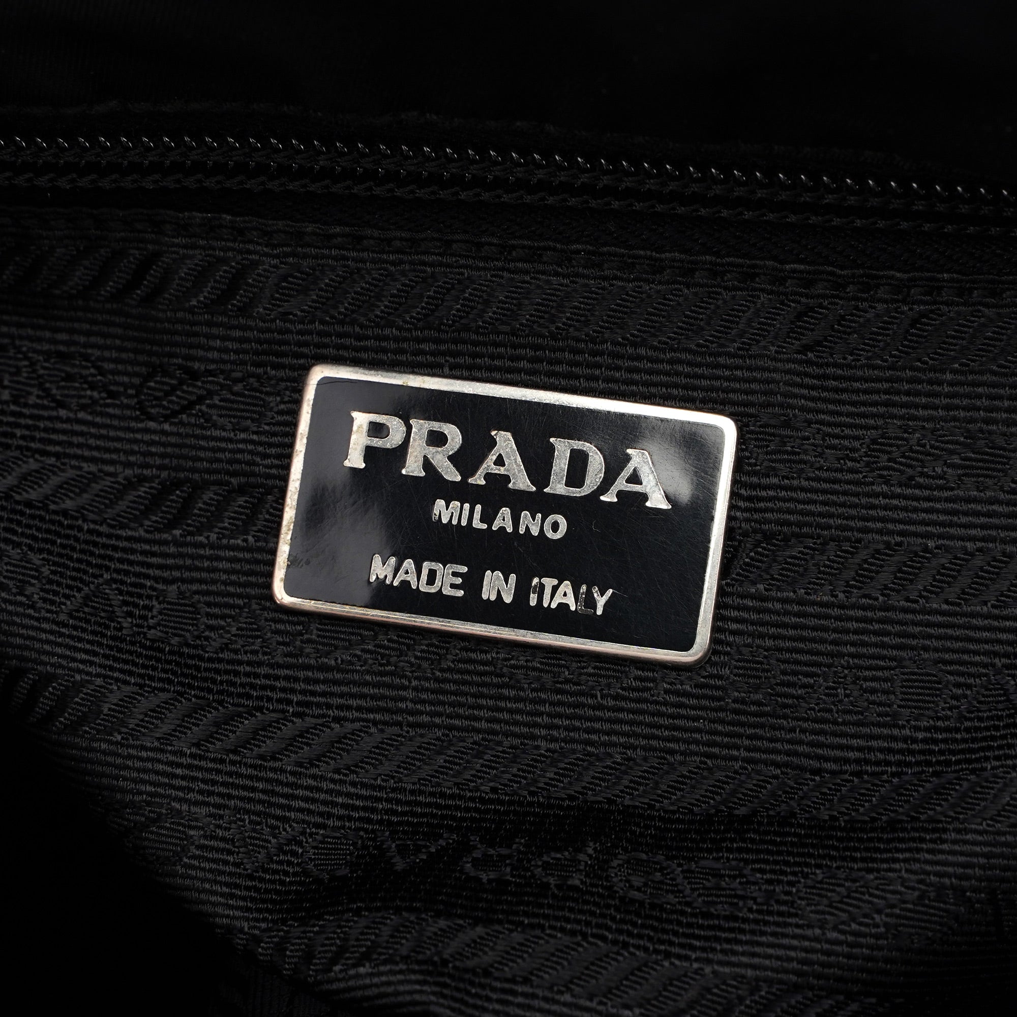 Prada Black Spazzolato Tessuto Tote