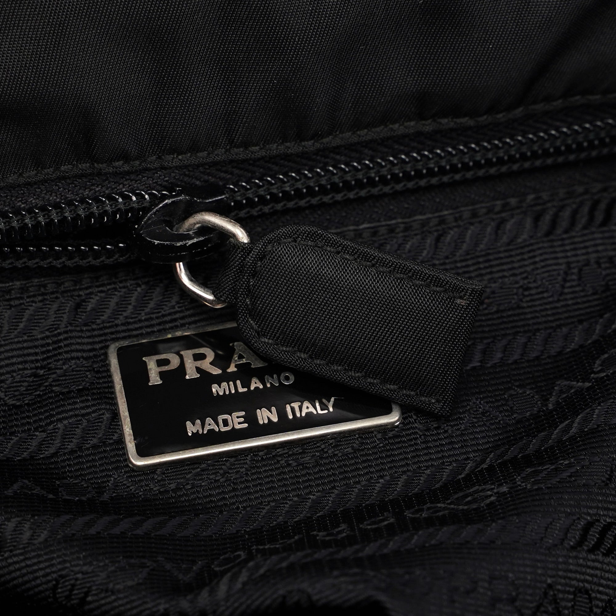 Prada Black Spazzolato Tessuto Tote