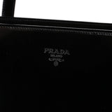 Prada Sac cabas Spazzolato en cuir verni noir