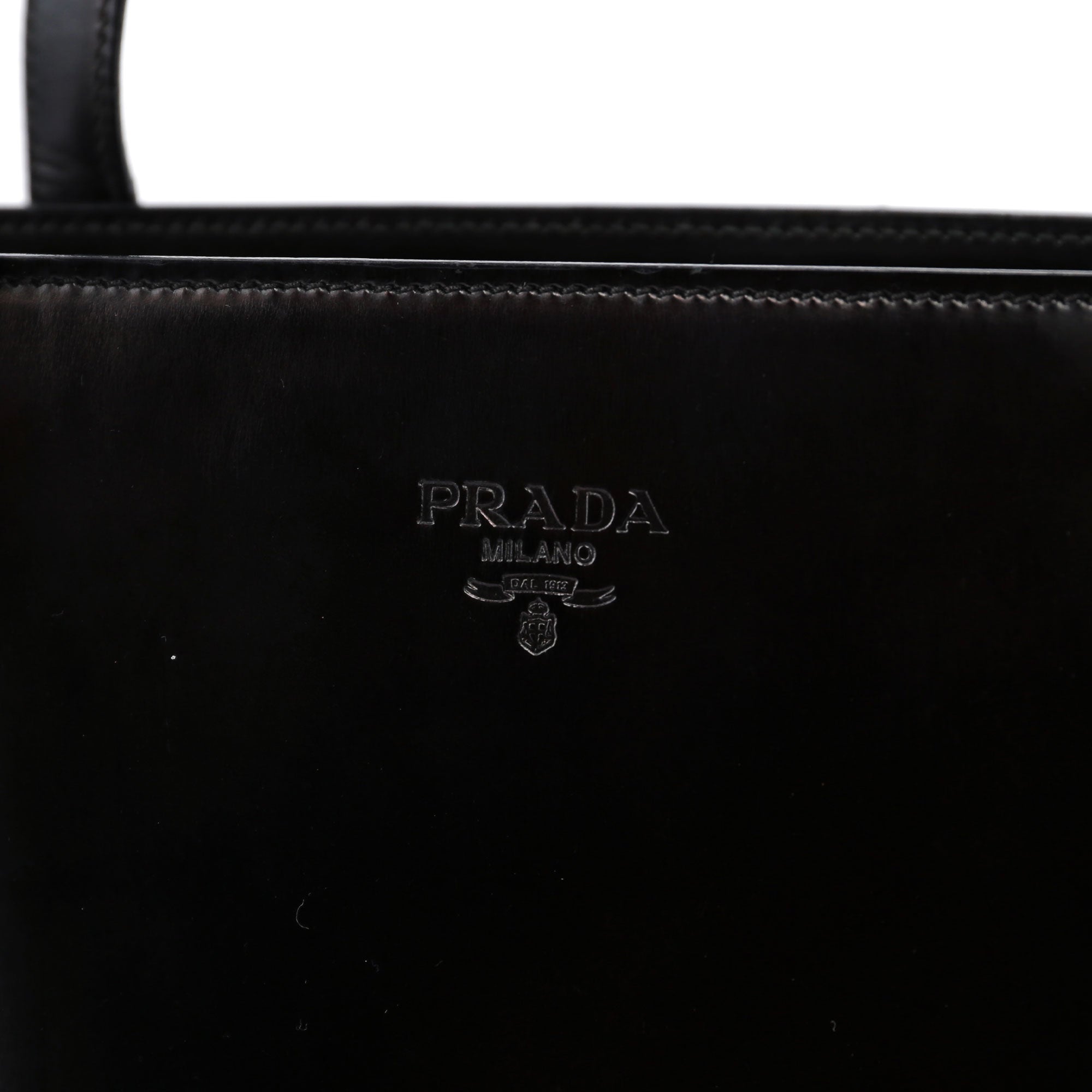 Prada Tote Bag aus schwarzem Spazzolato-Leder