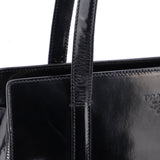 Prada Sac cabas Spazzolato en cuir verni noir