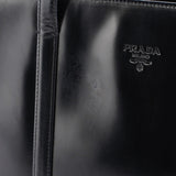 Prada Sac cabas Spazzolato en cuir verni noir
