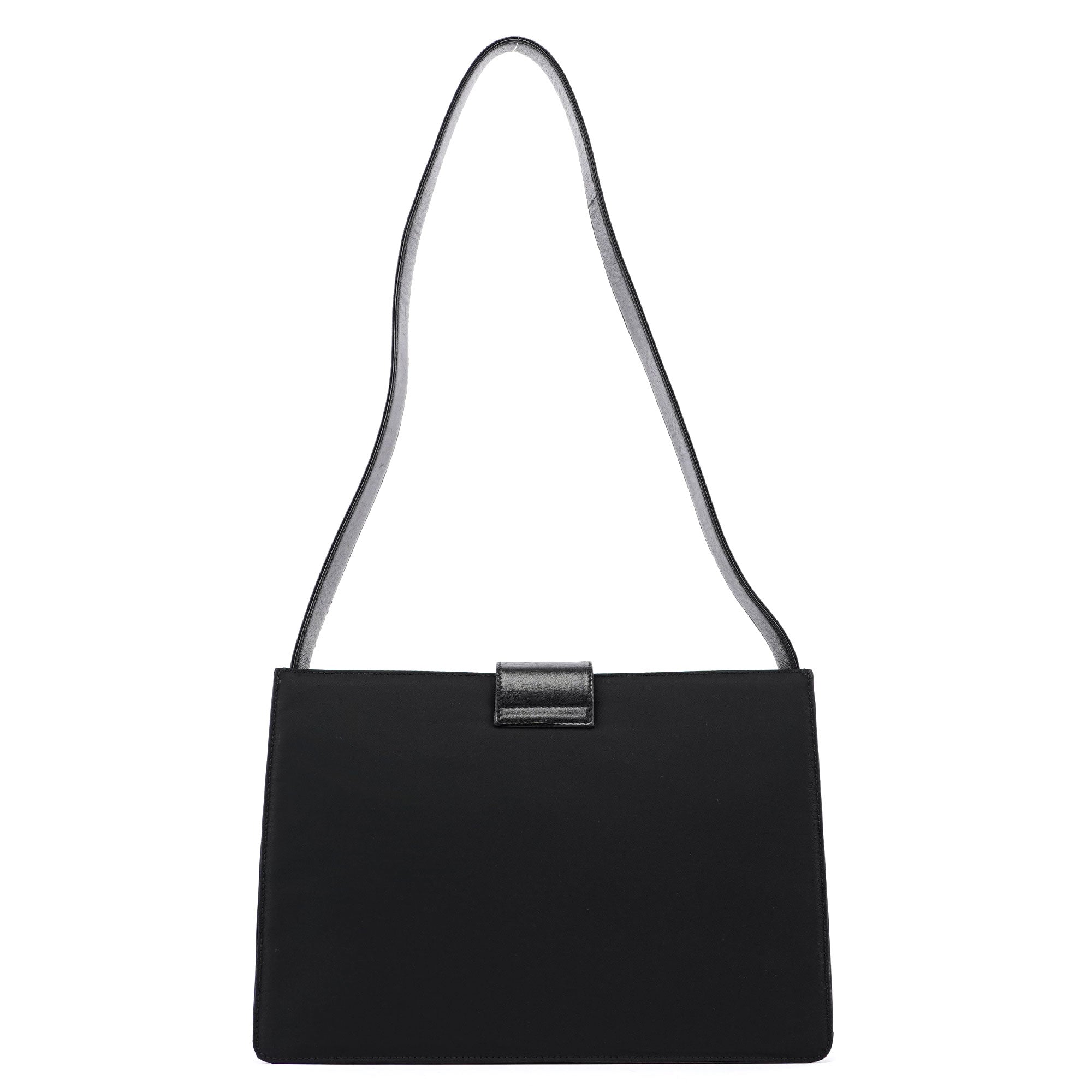 Prada Black Tessuto Buckle Shoulder Bag