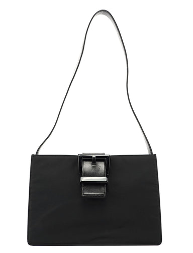 Prada Black Tessuto Buckle Shoulder Bag