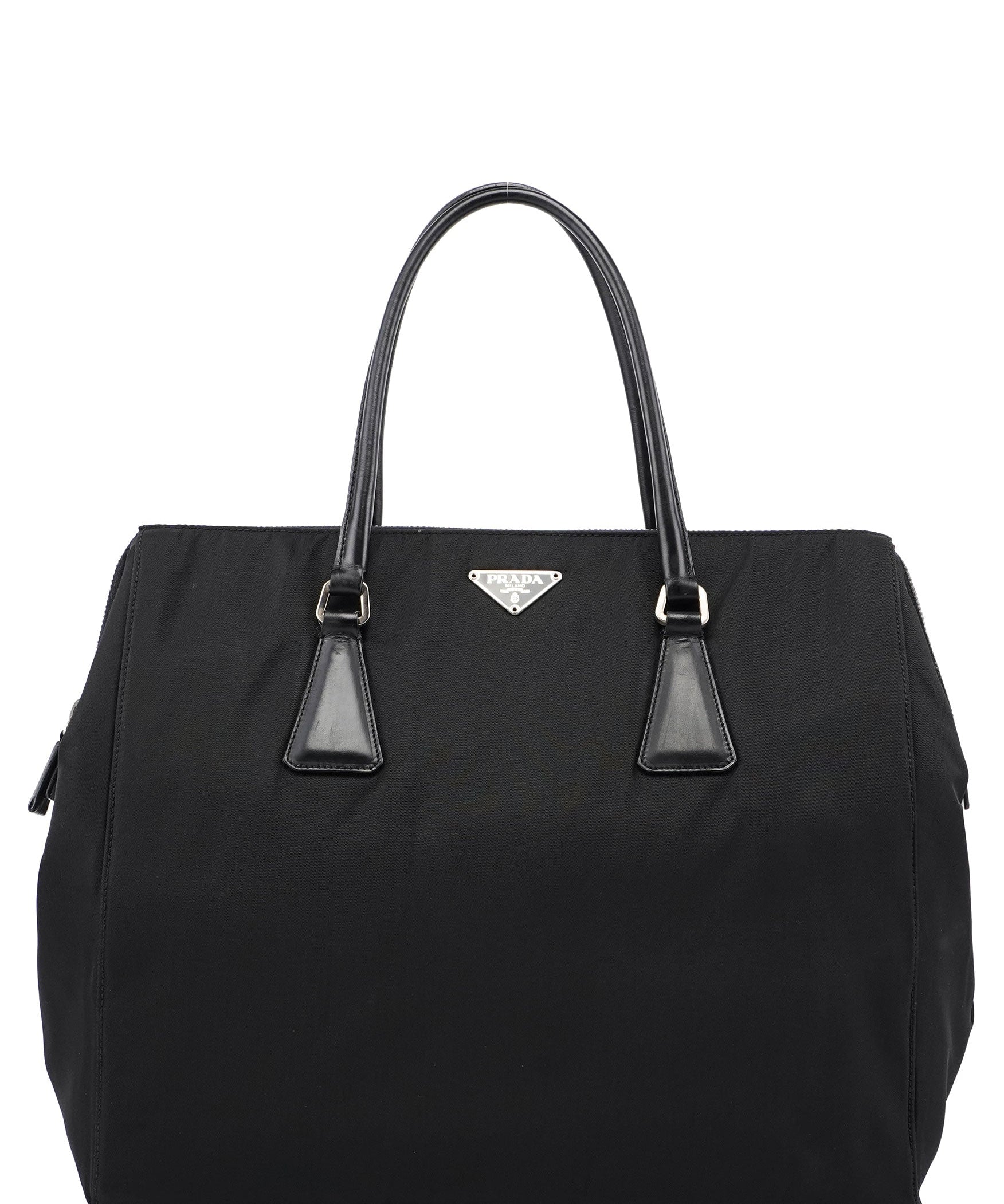 Prada Black Tessuto Calf Tote Bag