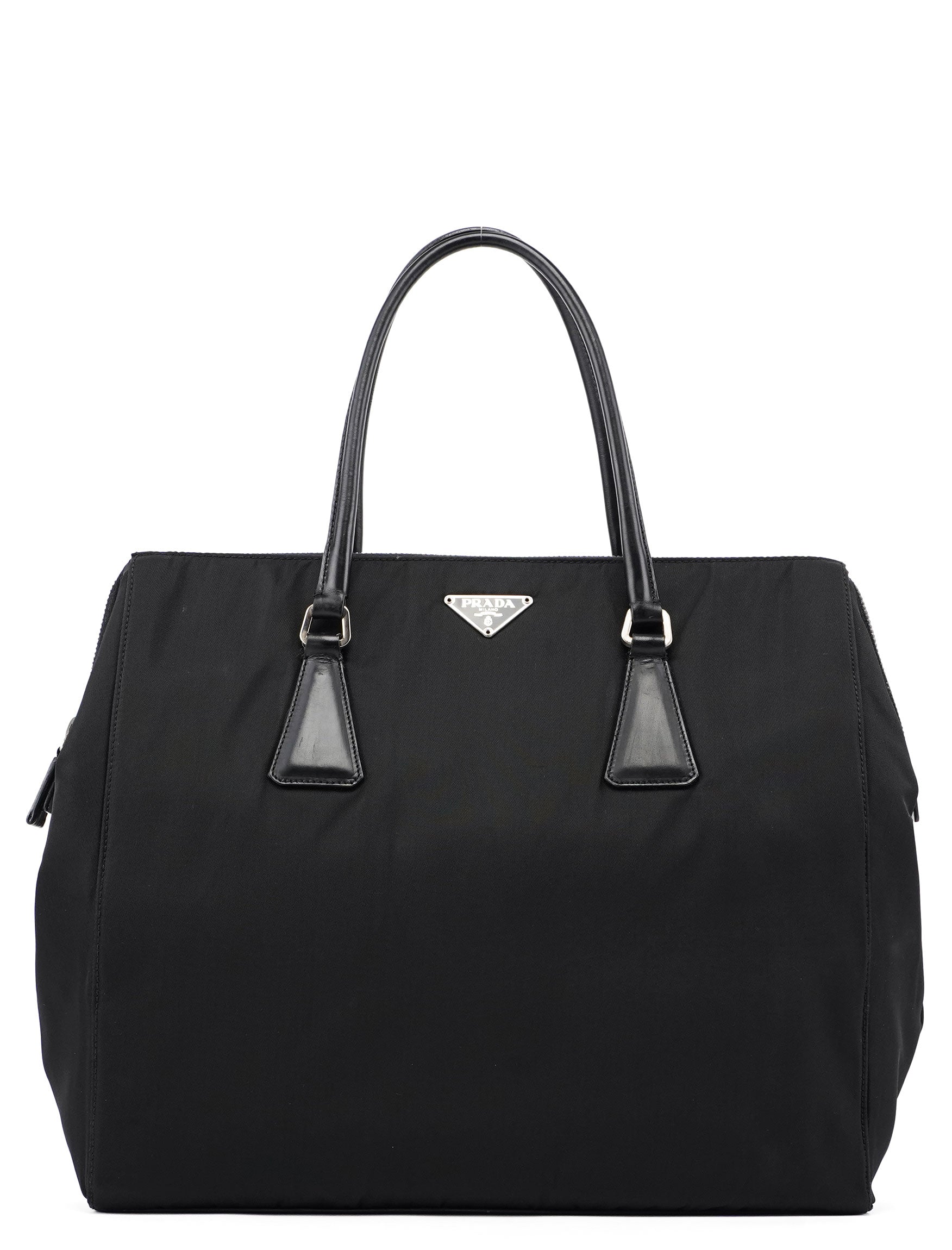 Prada Black Tessuto Calf Tote Bag