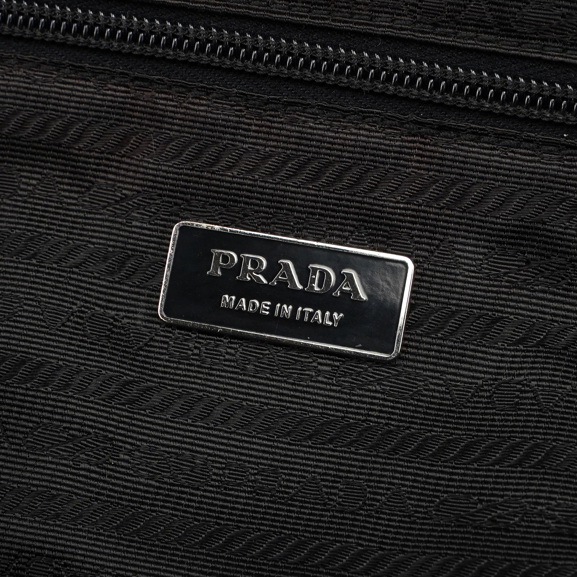 Prada Black Tessuto Calf Tote Bag