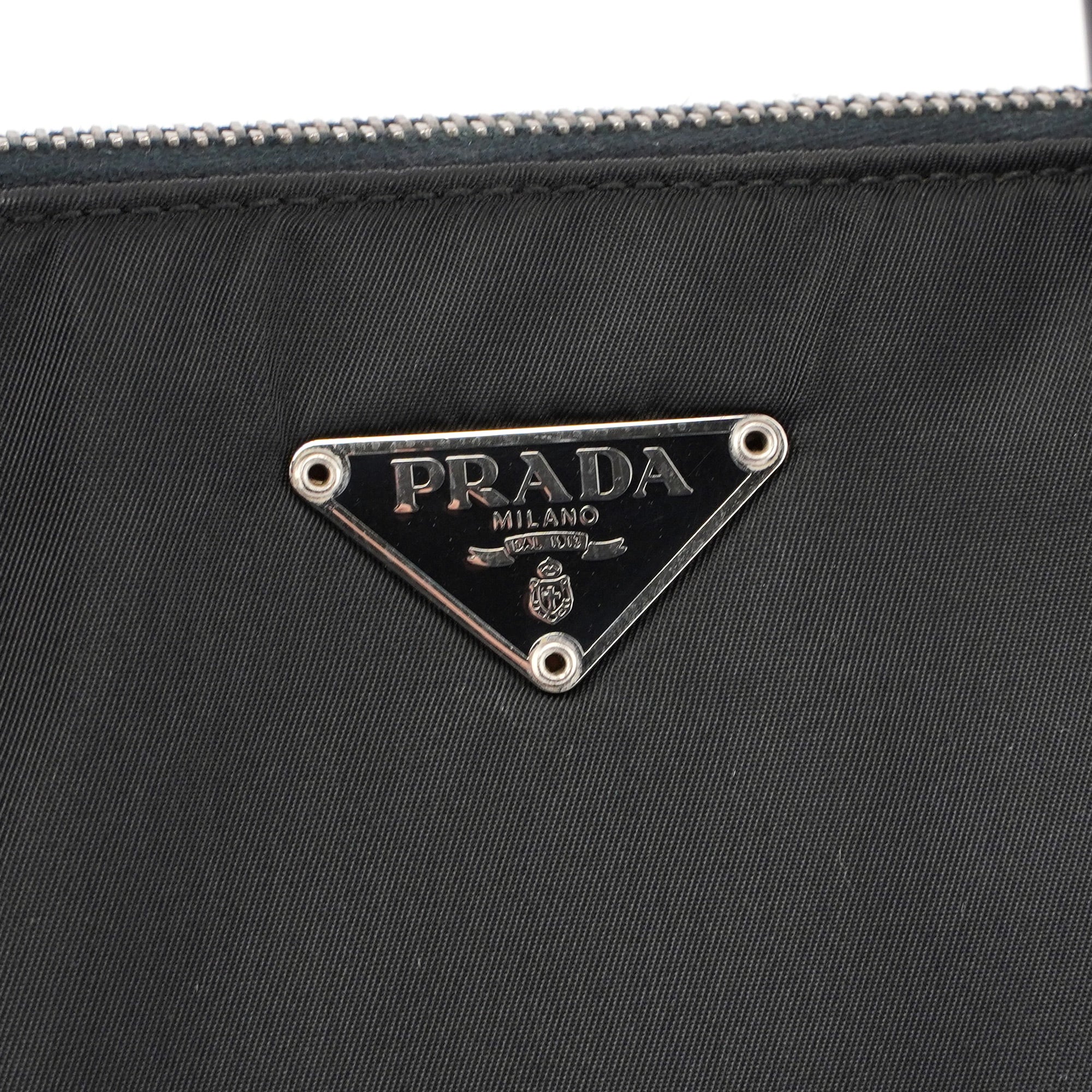 Prada Black Tessuto Calf Tote Bag