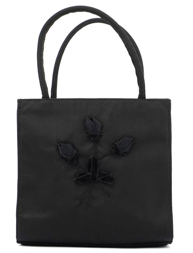 Prada Black Tessuto Floral Tote