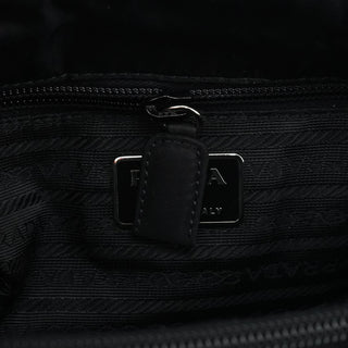 Prada Black Tessuto Impuntu Chain Tote Bag