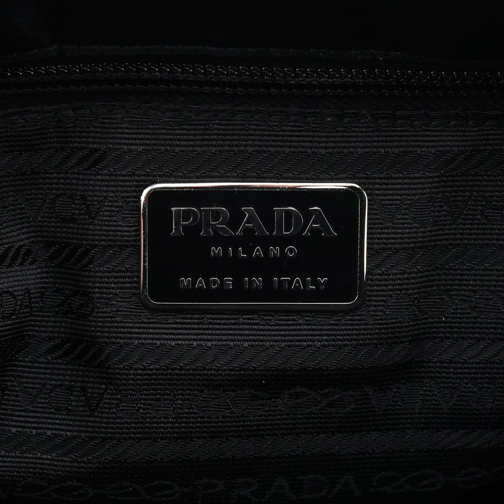 Prada Black Tessuto Impuntu Chain Tote Bag