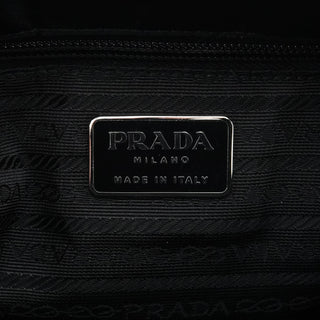 Prada Black Tessuto Impuntu Chain Tote Bag