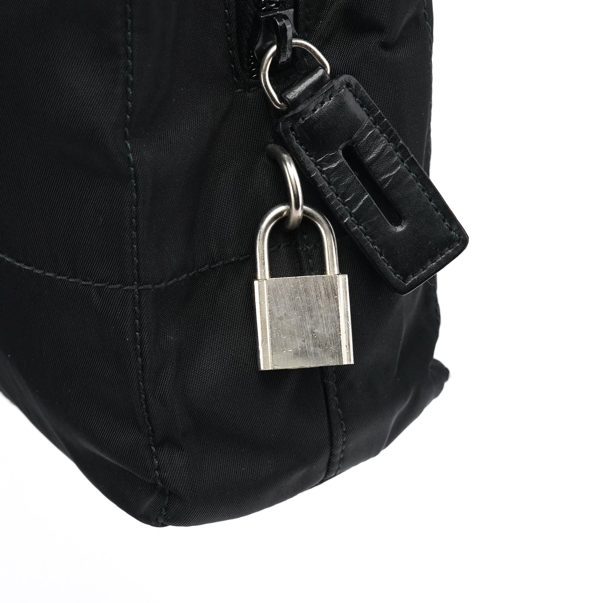 Prada Black Tessuto Impuntu Chain Tote Bag