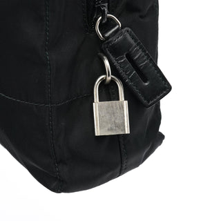 Prada Black Tessuto Impuntu Chain Tote Bag