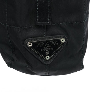 Prada Black Tessuto Impuntu Chain Tote Bag