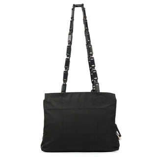 Prada Black Tessuto Impuntu Chain Tote Bag