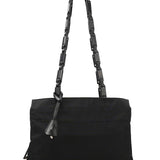 Prada Black Tessuto Impuntu Chain Tote Bag