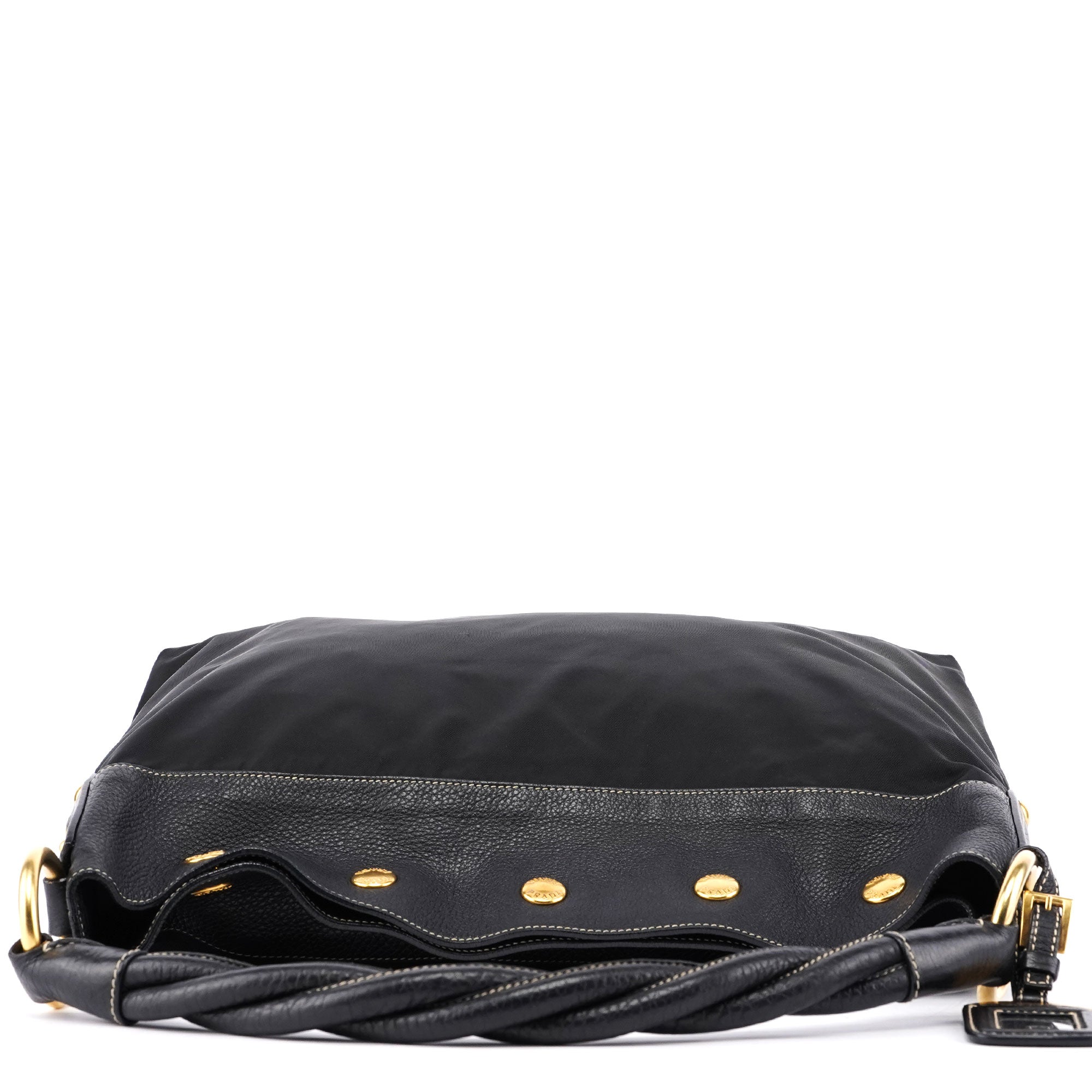 Prada Black Tessuto Knot Leather Handle Bag