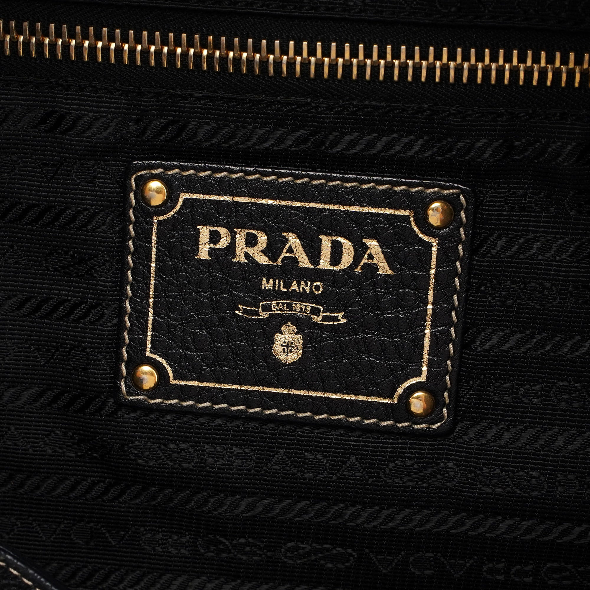 Prada Black Tessuto Knot Leather Handle Bag