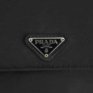 Prada Black Tessuto Metal Nylon Top Handle Bag