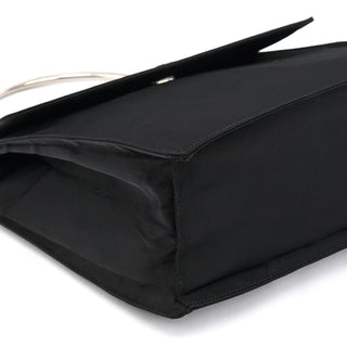 Prada Black Tessuto Metal Nylon Top Handle Bag