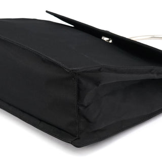 Prada Black Tessuto Metal Nylon Top Handle Bag