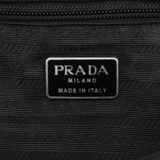 Prada Black Tessuto Metal Nylon Top Handle Bag