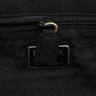 Prada Black Tessuto Metal Nylon Top Handle Bag