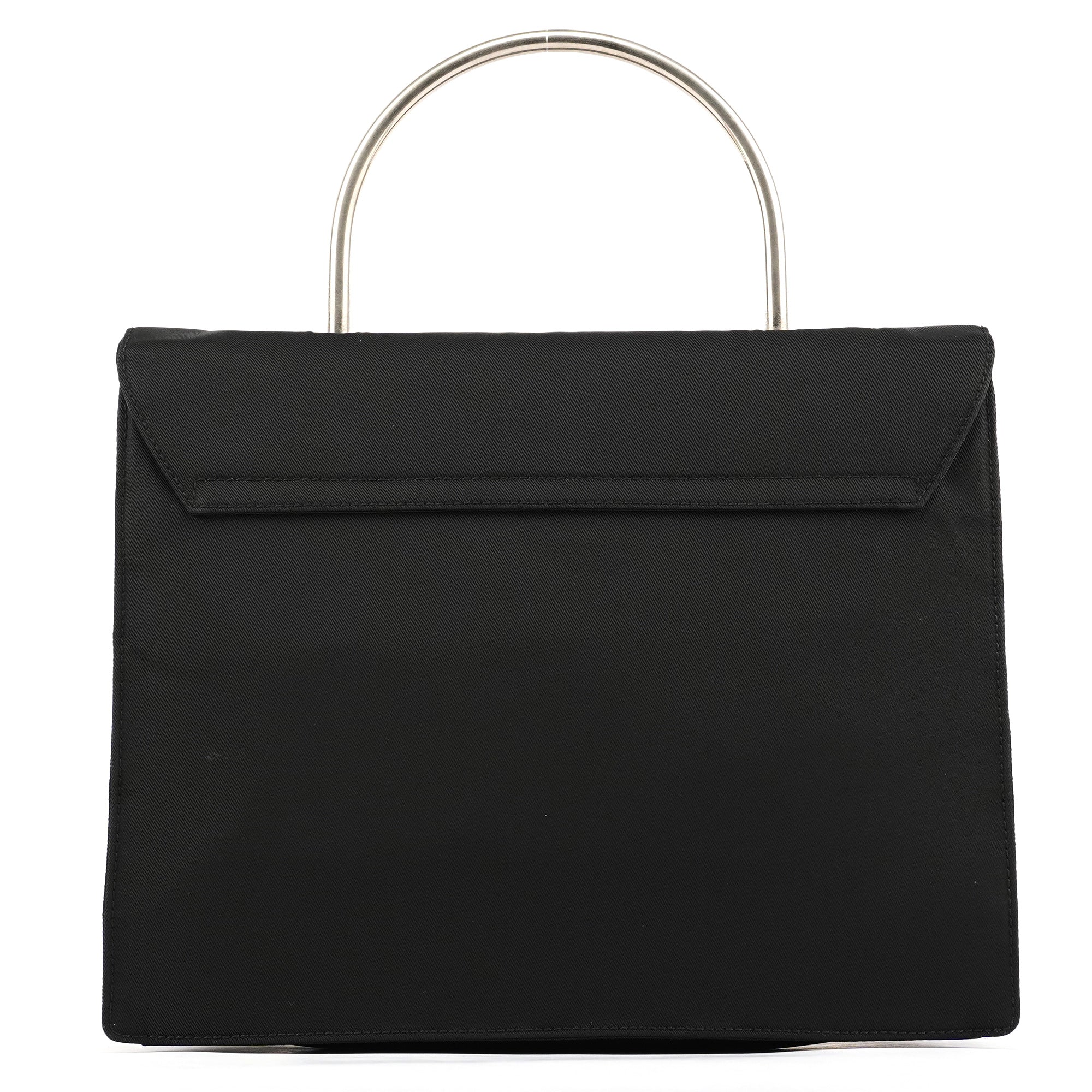 Prada Henkeltasche Tessuto Metal aus schwarzem Nylon