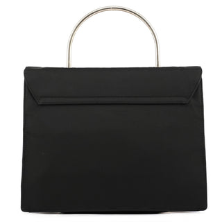 Prada Black Tessuto Metal Nylon Top Handle Bag