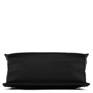 Prada Black Tessuto Metal Nylon Top Handle Bag