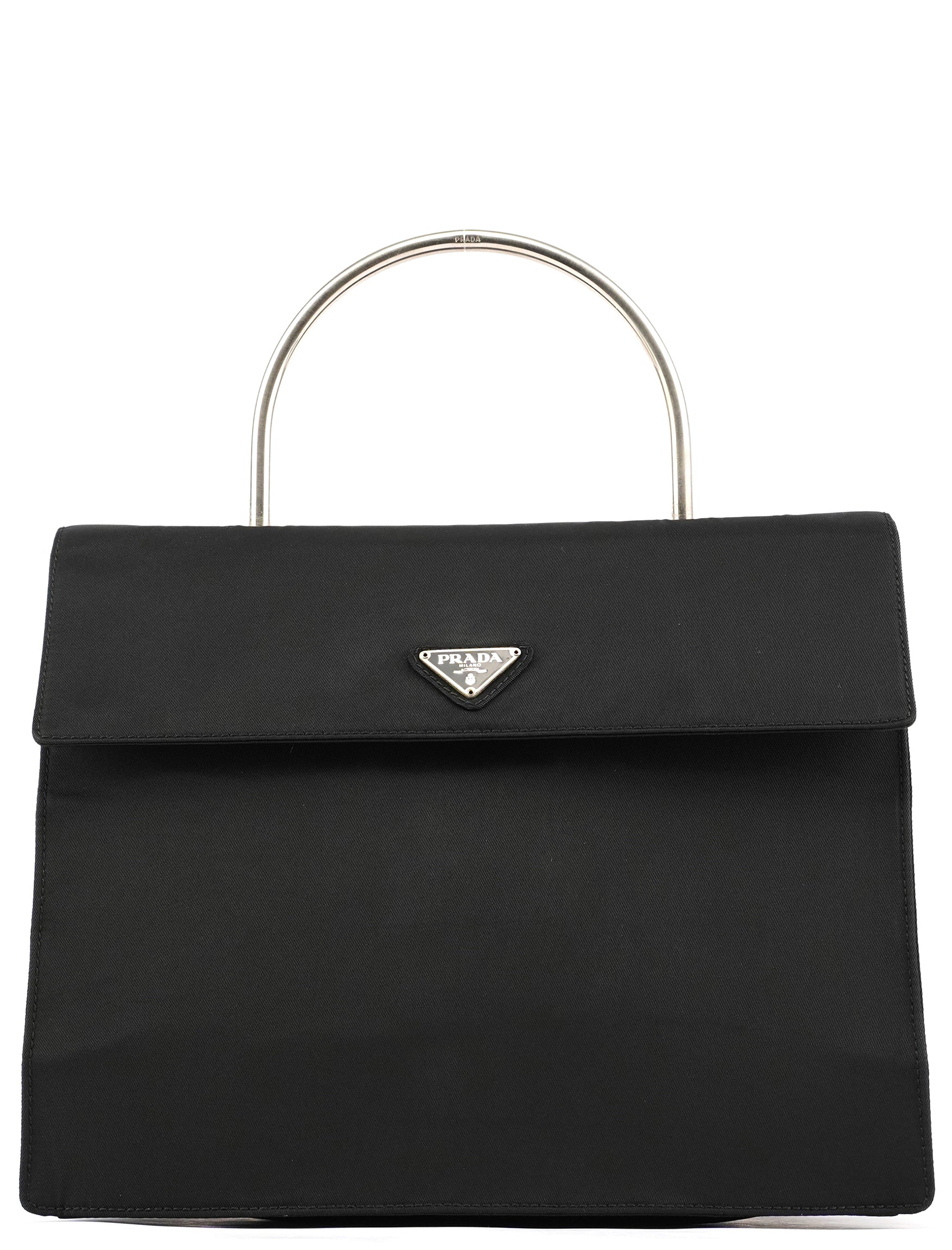 Prada Henkeltasche Tessuto Metal aus schwarzem Nylon