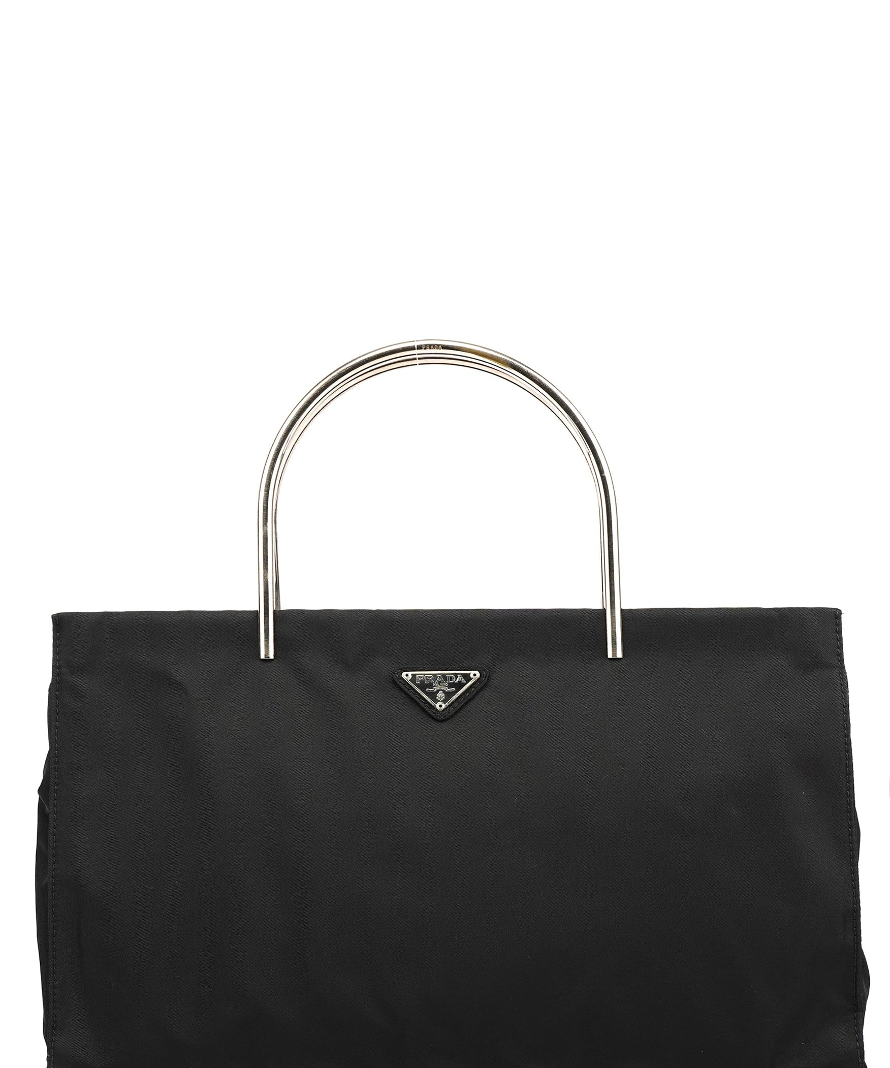 Prada Black Tessuto Metal Nylon Tote Bag