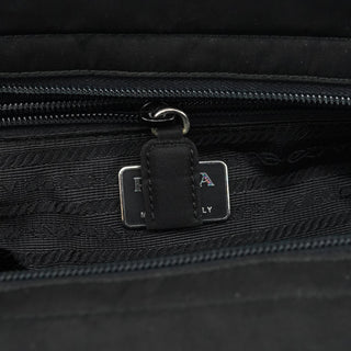 Prada Black Tessuto Metal Nylon Tote Bag