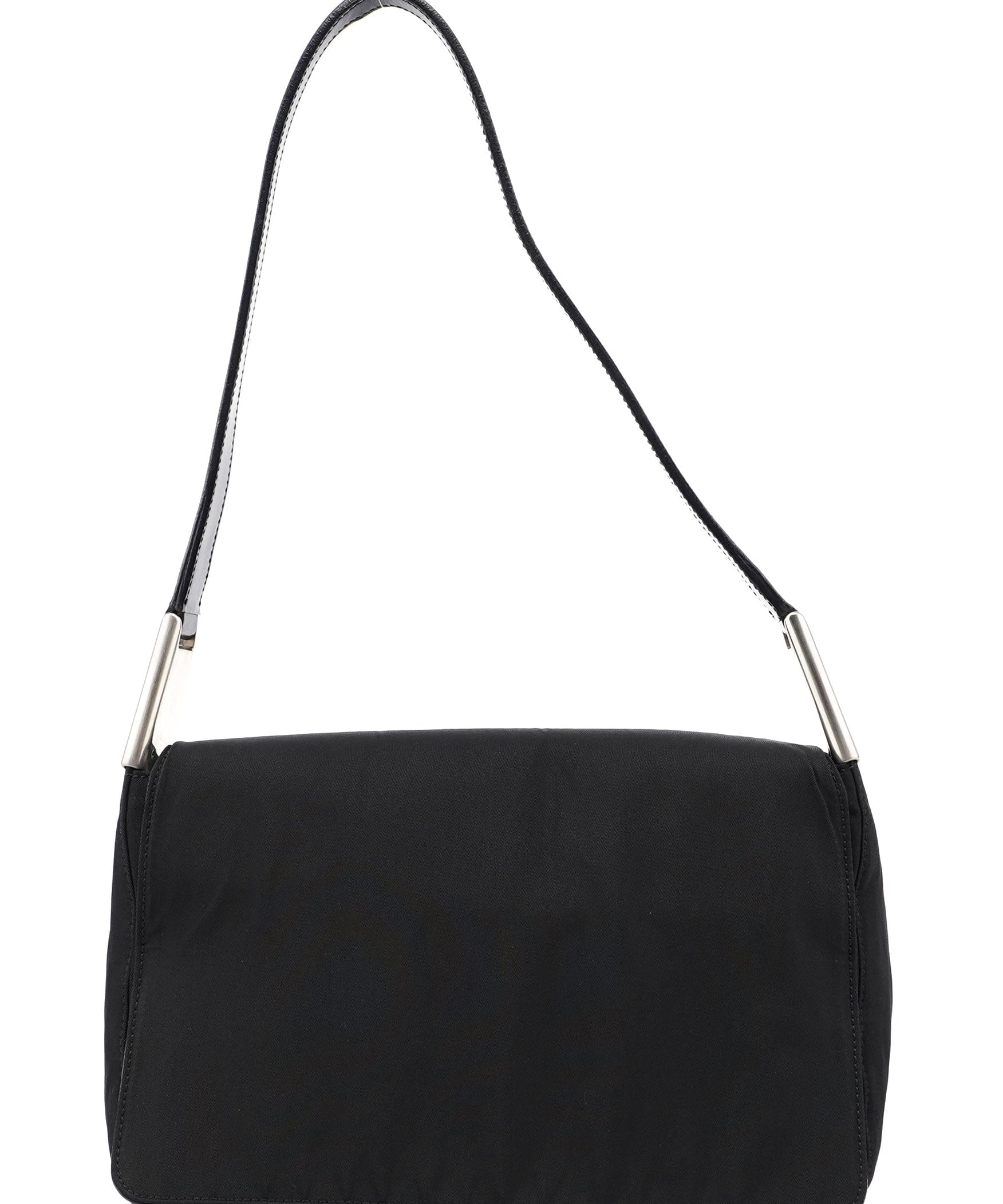 Prada Black Tessuto Metal Shoulder Bag