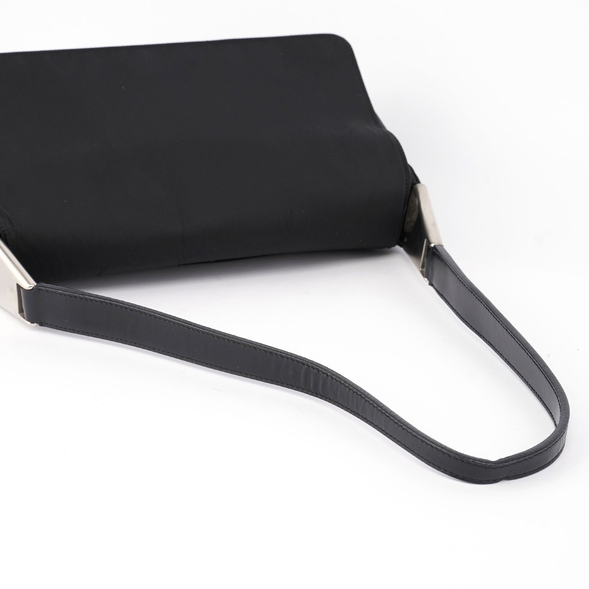 Prada Black Tessuto Metal Shoulder Bag