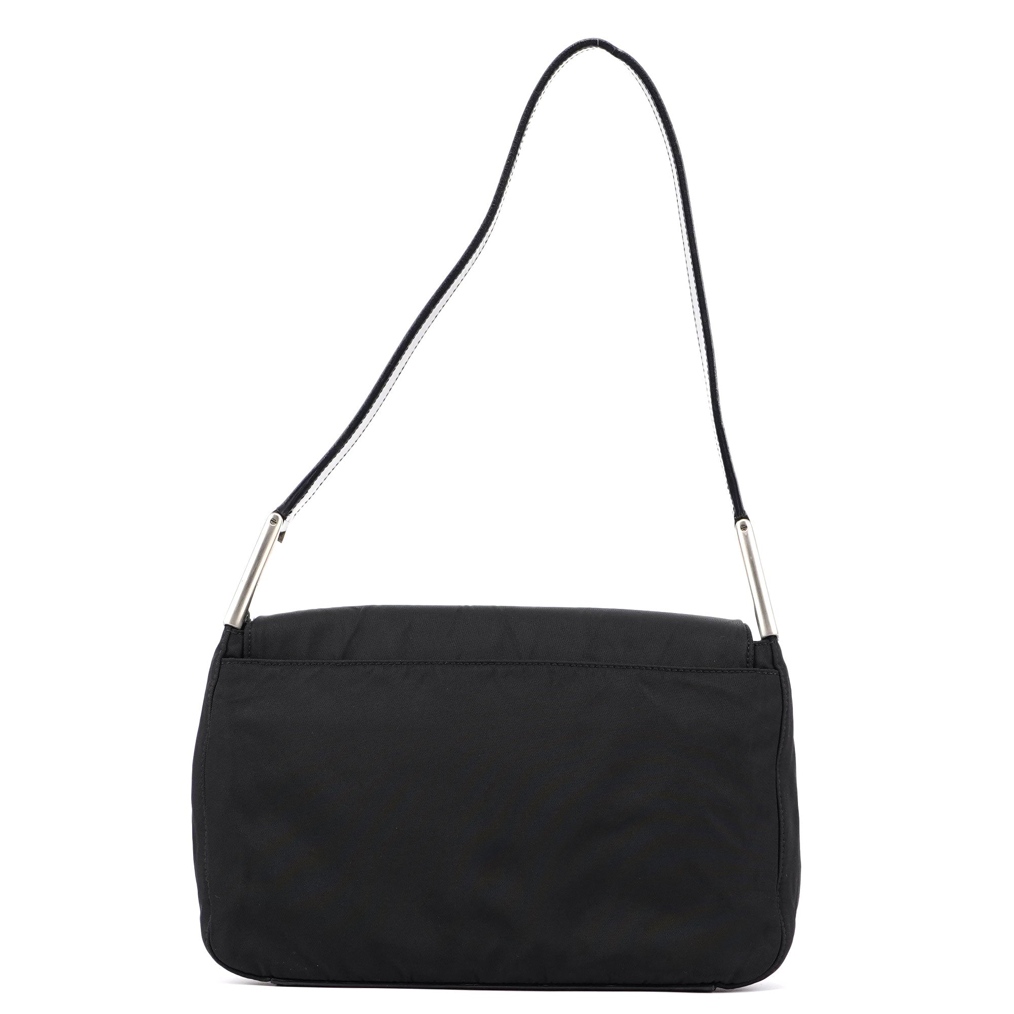 Prada Black Tessuto Metal Shoulder Bag