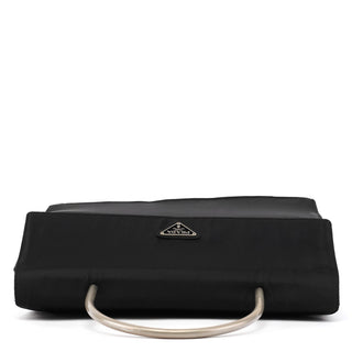 Prada Black Tessuto Metal Top Handle Bag