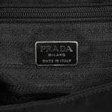 Prada Black Tessuto Metal Top Handle Bag