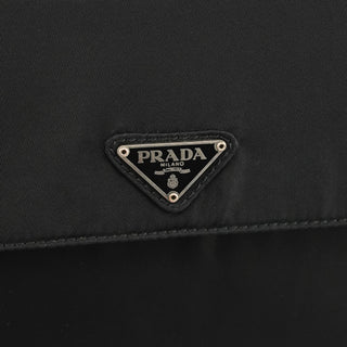 Prada Black Tessuto Metal Top Handle Bag